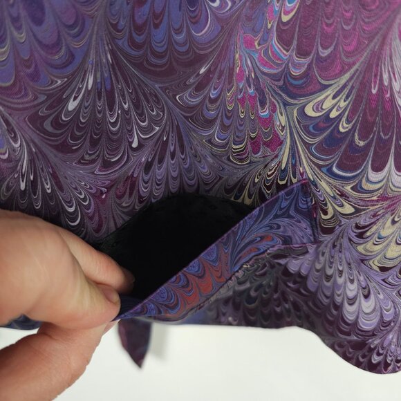 Michael Kensinger San Francisco Mens S Vest Marbled Purple Black Dressy Button - Picture 11 of 13